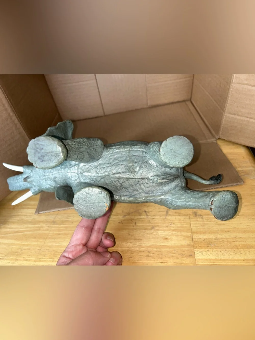 Vintage AAA Elephant rubber?  detailed toy figure 10x13’ educational or decor